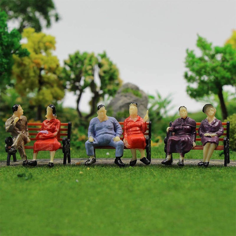 Evemodel P4302 50pcs All Seated Sitting Figures O Gauge 1/50 Scale Seated People Railway Scenery Miniature Model Train Layout - Image 2